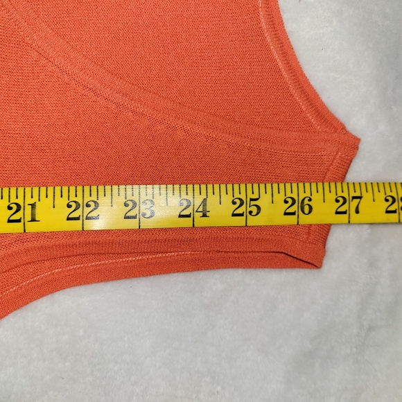 Chico's Orange Tank Sweater Size 3 Pullover Cotton Blend - Picture 6 of 10